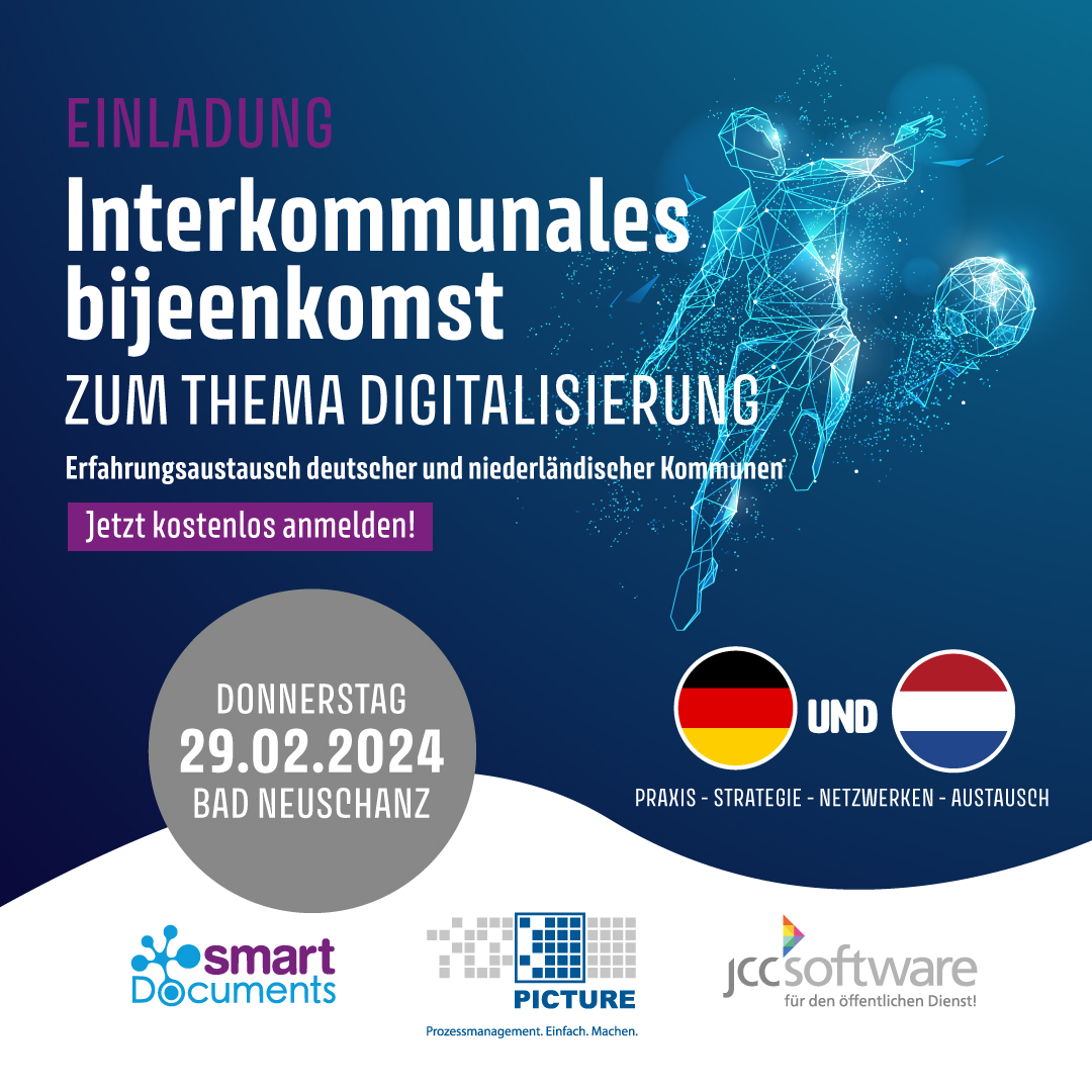 Einladung "Interkommunales bijeenkomst zum Thema Digitalisierung" am 29.02.2024 in Bad Neuschanz