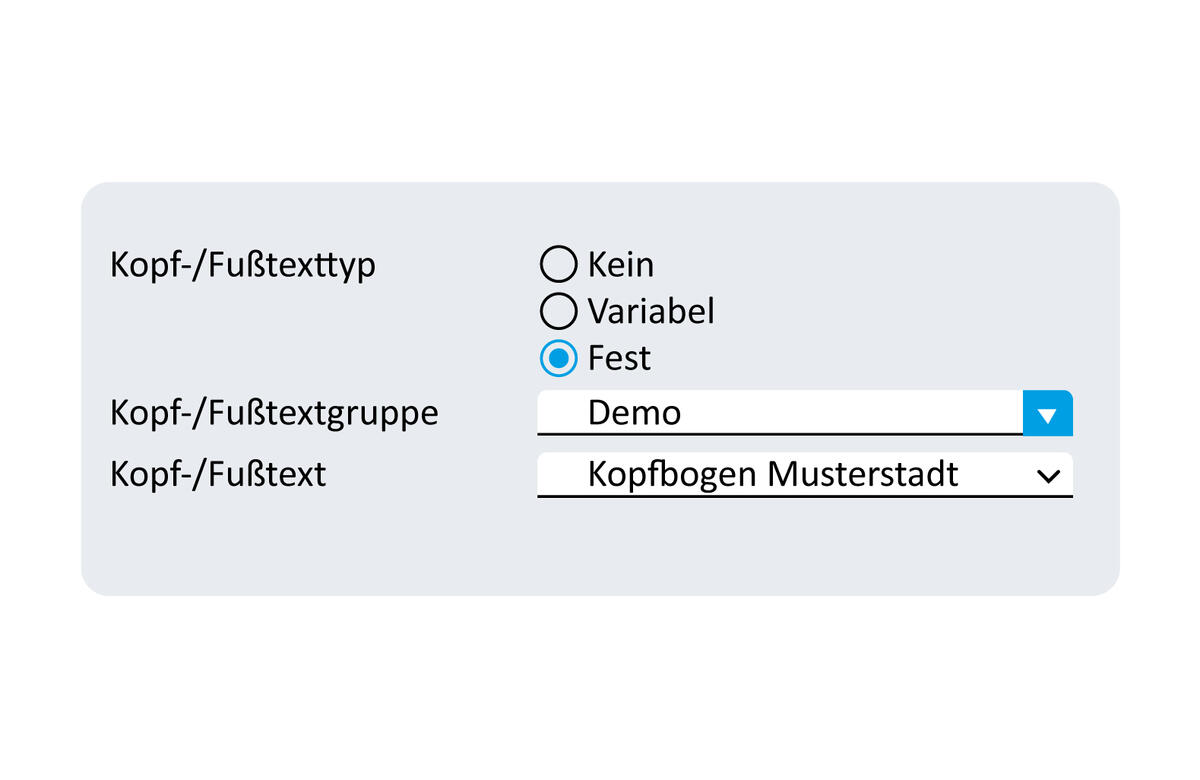 Einstellungen Kopf-/Fu&szlig;texte