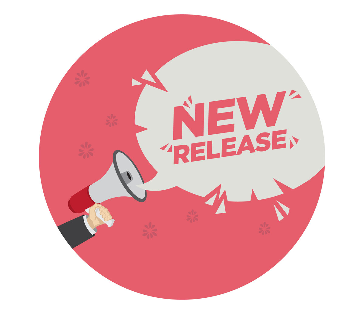 Vektorgrafik: Sprechblase mit Text: New Release!