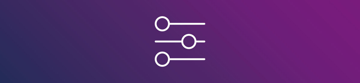 Pictogram met schuifregelaars voor instellingen, dat staat voor configuratie-instellingen en systeeminrichting tijdens de voorbereidingsfase van het project.