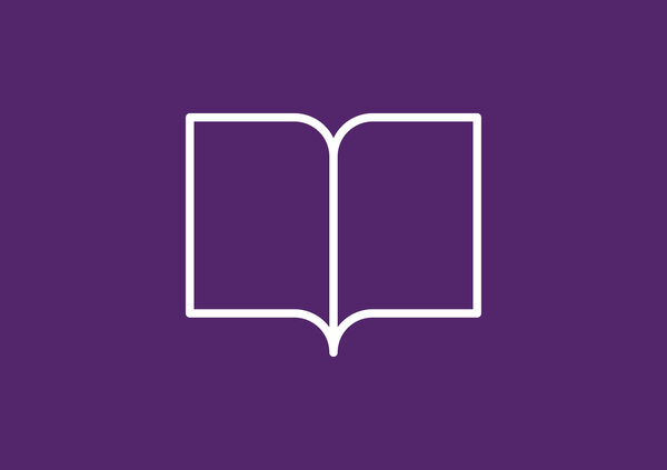 Open boek-icoon op een paarse achtergrond, dat een blog, artikel of kennisbron vertegenwoordigt.