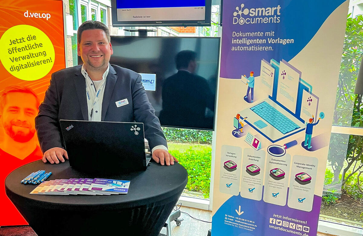Foto des Messestands von SmartDocuments auf der L&Auml;MMERZAHL Anwendertagung