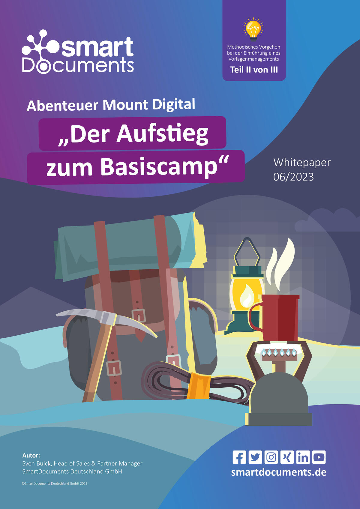 Jetzt geht's los! Die ersten Schritte in Richtung Gipfel. Als Basis pr&auml;sentieren wir Ihnen die Funktionsweise sowie die Bestandteile von SmartDocuments-Vorlagen, sodass Sie Schritt f&uuml;r Schritt die erste Pilotvorlage umsetzen, testen und qualit&auml;tssichern k&ouml;nnen, bevor es an die Planung der finalen Route geht.